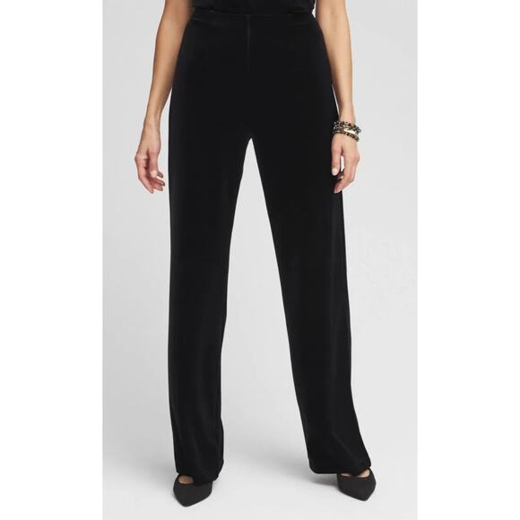 NWT Chicos Womens Velvet Basics No Tummy Pants Size XL- 3 REG Black Soft Stretch - Picture 1 of 12